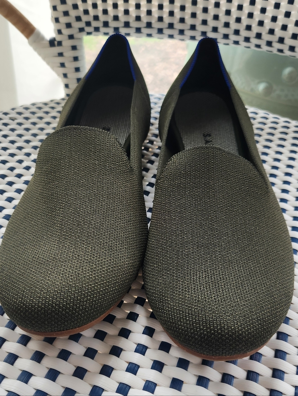Rothys Women's Olive Slip-On Loafers - Comfortable Everyday Flats Size 13